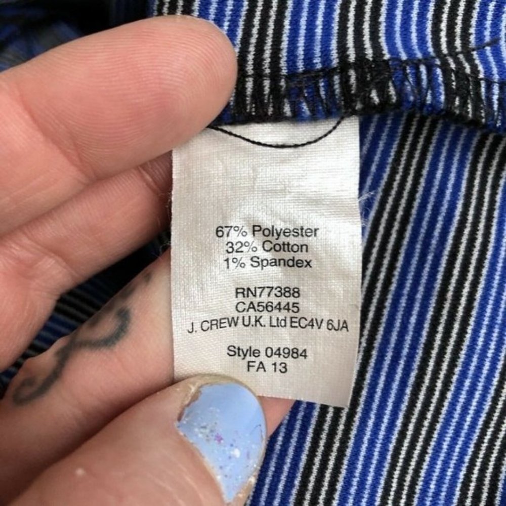 Madewell Women's Gallerist Ponte Dress Size 4 Black Blue Stripe Short Sleeve - Picture 4 of 8